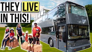 Family of 8 LIVING in a Two Story RV  DOUBLE DECKER BUS TOUR [upl. by Cornell219]