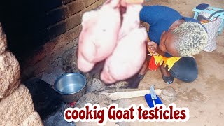 Cooking Goat Testicles African village life MajjaKe cant eat this 😆 iammarwa Village [upl. by Puett]