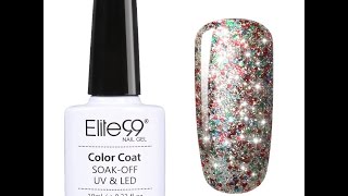 Elite99 Soak Off UV LED Starry Gel Nail Polish Video Tutorial [upl. by Shoshanna]