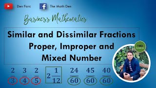 Similar Dissimilar Fractions  Proper Fractions Improper Fractions and Mixed Number [upl. by Pare19]