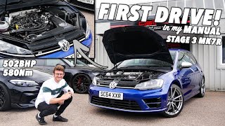 FIRST DRIVE in my 500BHP BIG TURBO Manual MK7 Golf R [upl. by Kate970]