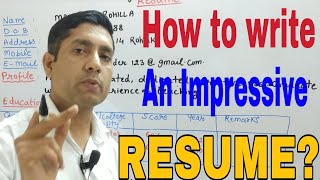 How to Write a RESUME  Resume Writing  Resume for Teachers [upl. by Wescott414]