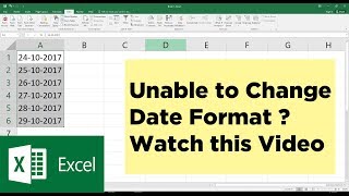 Unable to Change Date Format in Excel  You need to watch this  Microsoft Excel Tutorial [upl. by Haddad]