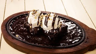 Sizzling Brownie Recipe  Sizzler Chocolate Dessert  CookingShooking [upl. by Remled]