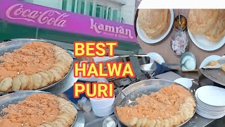 Kamran sweet HALWA PURI NASHTA in Faisalabad  FaisalabadStreetFOOD [upl. by Shaylah]