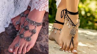 Feet jewellery designsAesthetic feet anklets amp toe rings designs [upl. by Bell]