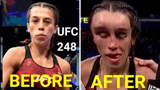 UFC 248 Weili Zhang Vs Joanna Jedrzejczyk Highlights Nasty Head Injury at UFC 248 [upl. by Parrish]