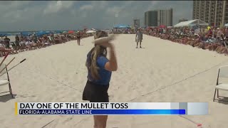 Crowds take to FloraBama for 40th anniversary of FloraBama Interstate Mullet Toss [upl. by Oah]