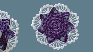 Fantastic 💯🥰crochet motif Supla THALPOSH tablecloth Thalirumal✅ mandala for beginners👌 step by step [upl. by Aseeram]