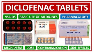 DICLOFENAC TABLETS BASIC USE OF MEDICINE DOSE MECHANISM WORKING CONTRAINDICATIONS SIDE EFFECTS [upl. by Inaluiak]