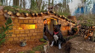 Building UNDERGROUND Bushcraft MUD SHELTER for 3 Days SURVIVAL Fireplace Cooking Camping Asmr [upl. by Brande]