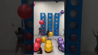 Exercise Ball Racing Is Awesome challenge balloon climbing [upl. by Letnahs]