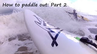 Start Waveski Surfing 17 How to paddle out Part 2 paddling out through breaking waves [upl. by Crissie]