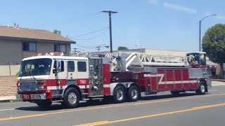 Orange County Fire Authority Truck 61 Reserve and Battalion 8 Responding [upl. by Ahsoym995]