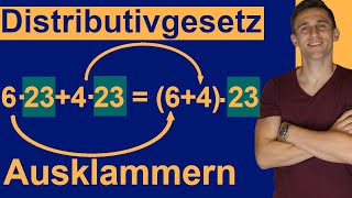 Distributivgesetz Verteilungsgesetz anwenden Teil 2  Ausklammern mit Anwendungsaufgaben und Lösung [upl. by Assenov]