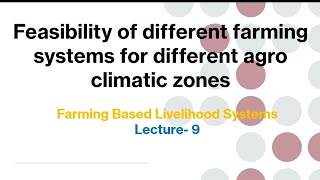 Feasibility of different farming systems for different agro climatic zones AGRON Hindi Explanation [upl. by Anastasius]