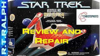 Star Trek Playmates Romulan Bird of Prey St Christophers Auction win Review and Repair [upl. by Isawk118]