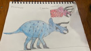 Drawing Dinosaurs Episode 2 Triceratops [upl. by Nomed]