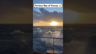 Amazing sunset moment in Bay of biscay 😶 ship waves sunset seaview amazingfacts viralshort [upl. by Peace]