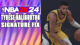 Tyrese Haliburton Signature Fix NBA2K24 [upl. by Notserp576]