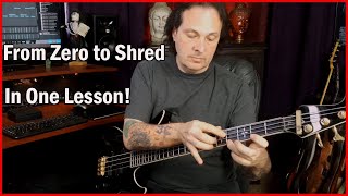 Bass Tapping Lesson  Complete technique guide and two full riffs in the Style of Vai  Sheehan [upl. by Noemi57]