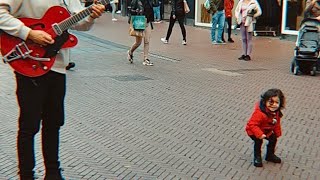 Cute Little Girl dancing with Street Performer [upl. by Ivar]