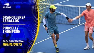 GranollersZeballos vs PurcellThompson Highlights  2024 US Open Quarterfinal [upl. by Yenal]