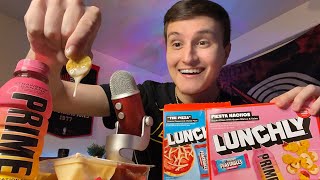 ASMR Lunchly Taste Test  Review 🔴🔵 mukbang [upl. by Glennon853]