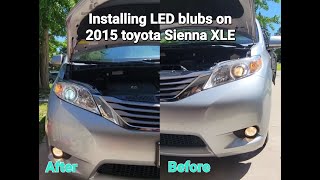 Installing LED bulbs in 2015 toyota Sienna XLE SE [upl. by Hennessy]