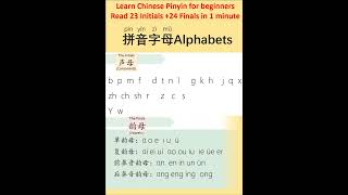 Challenge reading Pinyin Alphabets 23 initials and 24 finals in one minute [upl. by Nnyleak776]