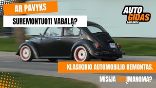 Autogidas Savi ratai  kai su klasikiniu automobiliu patenki į autoįvykį VW Beetle remonto paieška [upl. by Otaner]