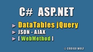 JQUERY DATATABLES C ASPNET listar datos con AJAX y JSON [upl. by Nnauol90]