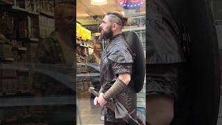 Ragnar Lothbrok Walking in Public foryou costume ragnarlothbrok reactionvideo fashion reaction [upl. by Ycnej]