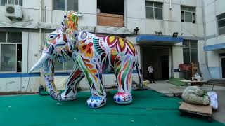 Colorful Inflatable Balloon Airglow Elephant Mascot for Advertising Stagedesign Decoration [upl. by Limhaj738]