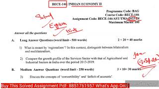 BECE 146 Solved Assignment 232024  BECE 146 Solved Assignment 202324 in English  BECE 146 IGNOU [upl. by Atillertse]