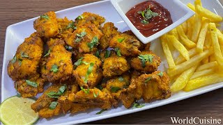 Fish Pakora  Crispy Fried Fish Recipe by WorldCuisine [upl. by Bronwen]