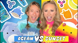 OCEAN 💙🌊🤍 VS SUNSET 💗🌅 💛LEARNING EXPRESS SHOPPING CHALLENGE [upl. by Hars]