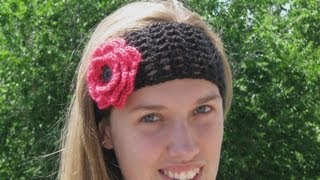 Crocheted headband or hairband adult size video 1 [upl. by Haywood]