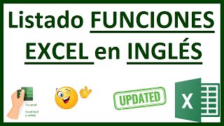 👉 LISTADO de FUNCIONES de EXCEL en INGLÉS 😜 [upl. by Willtrude]