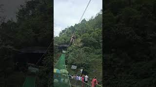 Zipline Experience Lavith brave zipline sikkim KusumSattasariya343 [upl. by Tsnre]