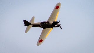 Mitsubishi A6M Zero WWII Japanese Fighter Aircraft Flight Demo [upl. by Esilram]