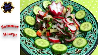 Bunter und leichter Sommersalat🥗 Radieschensalat Radieschen salat salat ideen [upl. by Ardnasela]