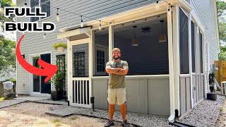 How I Built A DIY Screened In Patio Incredible Transformation [upl. by Neih]