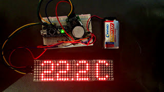 Quick test Arduino 32 x 8 LED matrix date time and temperature display [upl. by Asir199]