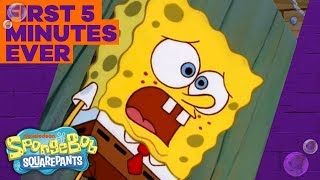 SpongeBobs Official Debut 🦀 The Very FIRST 5 Minutes of SpongeBob [upl. by Vedi]