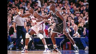 Patrick Ewing vs Shaquille ONeal  January 4 1994  New York Knicks vs Orlando Magic [upl. by Analart]