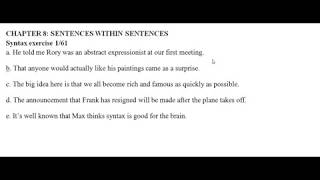 Syntax Chapter 8 Sentences within sentences [upl. by Ettennor]