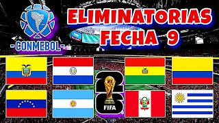 Calendario Fecha 9 Eliminatorias Sudamericana  Mundial 2026 [upl. by Sunshine]