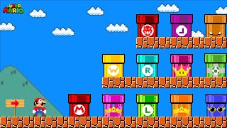 Mario Collect Custom Pipe all Character in Super Mario Bros [upl. by Siwel529]