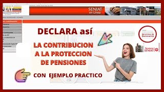 🔴DECLARACION de la CONTRIBUCION a la PROTECCION de PENSIONES CON EJEMPLOSENIAT🇻🇪 [upl. by Notseh]